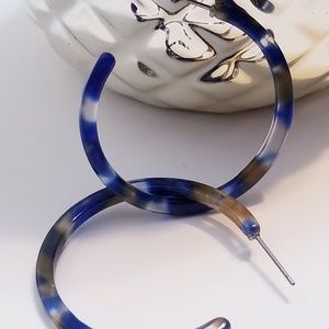 Big acrylic blue hoops
